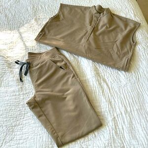 Figs Scrubs, Rafaela scrub top, matching joggers from the technical collection